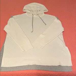 Talbots women’s  Cream and Gray Hooded Sweater